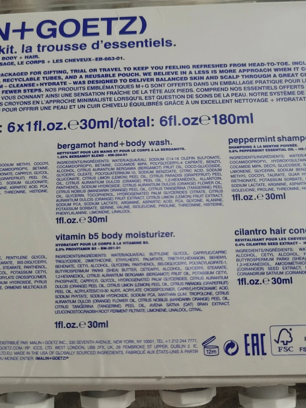 MALIN+GOETZ Travel Size Toiletry Best Seller Set (6-Piece) – New/Unused